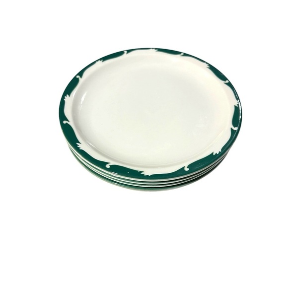 1954 Set 4 Syracuse USA Wintergreen Restaurant Dinner Plates 9” Wave Crest MCM - Picture 12 of 12